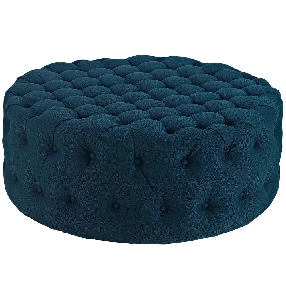 Azure Amour Upholstered Fabric Ottoman by MODWAY 3 Azure Amour Upholstered Fabric Ottoman by MODWAY