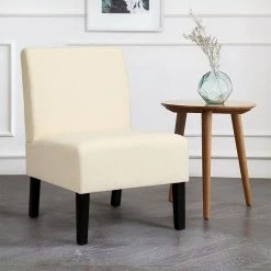 Beige Linen Solid Wood Fabric Accent Chair by Boyel Living 13 Beige Linen Solid Wood Fabric Accent Chair by Boyel Living -MODWAY store beige boyel living accent chairs hysn 64435be 31 1000