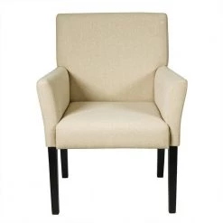 Beige Linen Accent Chair Upholstered Chair by Boyel Living
