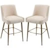 40 in. Beige Velvet Bar Stool with 4-Golden Brushed Legs (Set of 2) by Boyel Living 1 40 in. Beige Velvet Bar Stool with 4-Golden Brushed Legs (Set of 2) by Boyel Living -MODWAY store beige boyel living bar stools zjxy363 2 beige 64 1000