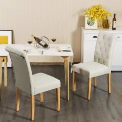 Beige 2-Piece Upholstered Dining Chairs by Boyel Living 11 Beige 2-Piece Upholstered Dining Chairs by Boyel Living -MODWAY store beige boyel living dining chairs hysn 64221be 31 1000