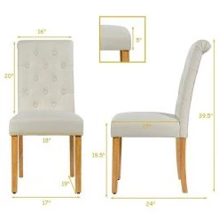 Beige 2-Piece Upholstered Dining Chairs by Boyel Living 10 Beige 2-Piece Upholstered Dining Chairs by Boyel Living -MODWAY store beige boyel living dining chairs hysn 64221be 4f 1000