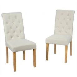 Beige 2-Piece Upholstered Dining Chairs by Boyel Living