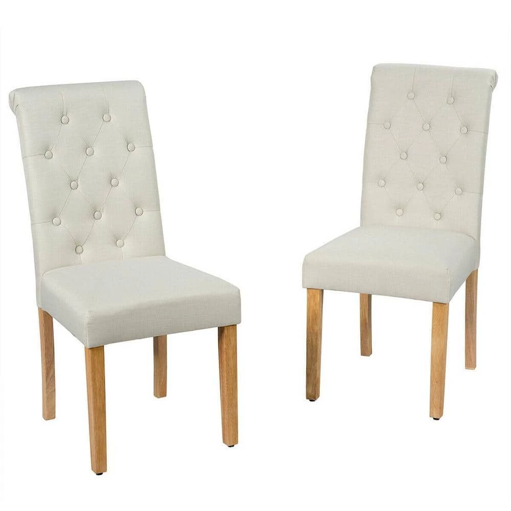 Beige 2-Piece Upholstered Dining Chairs by Boyel Living 3 Beige 2-Piece Upholstered Dining Chairs by Boyel Living