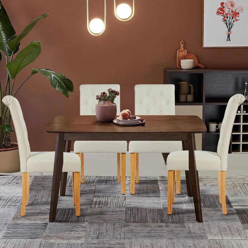 Beige 2-Piece Upholstered Dining Chairs by Boyel Living 4 Beige 2-Piece Upholstered Dining Chairs by Boyel Living - Image 2