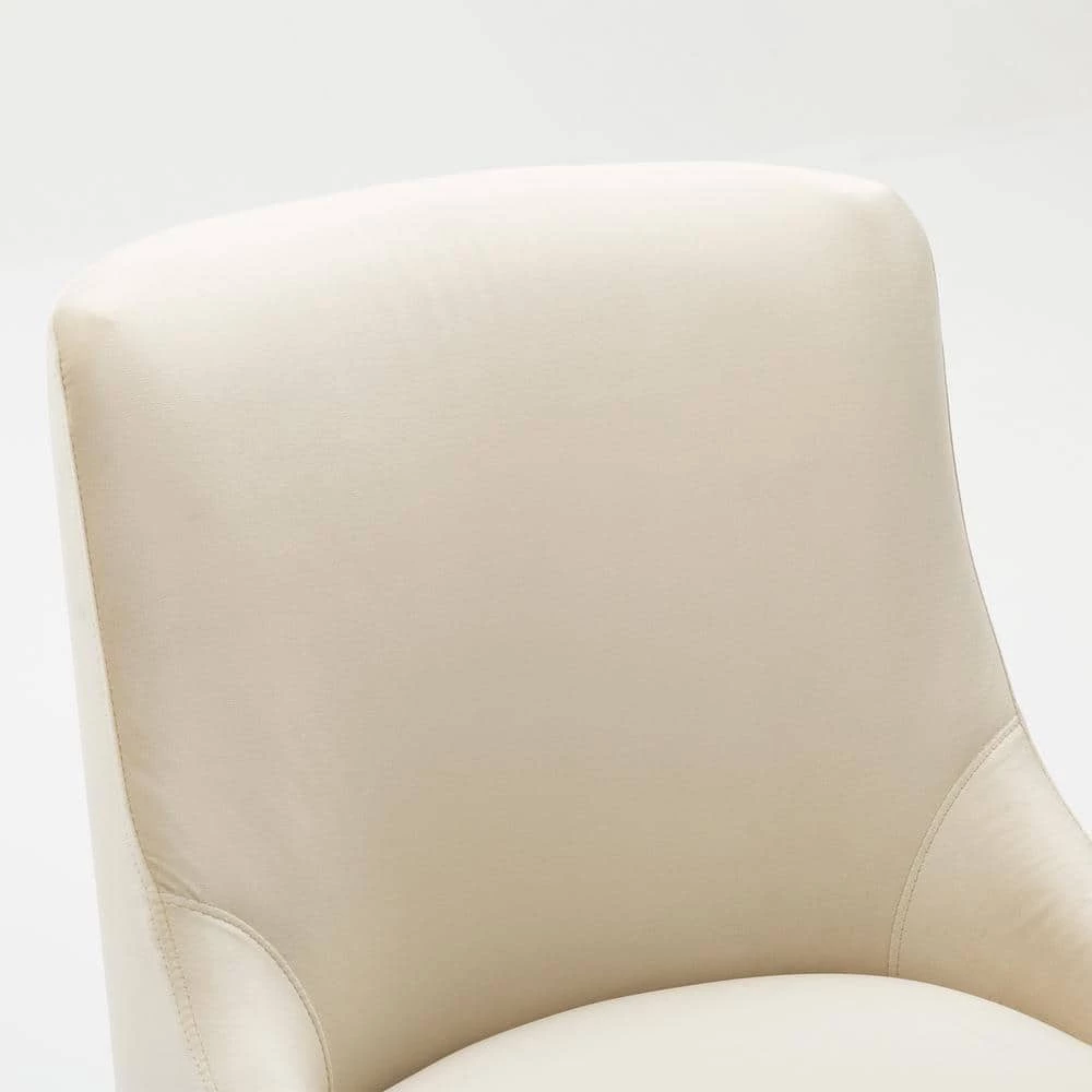 Beige Velvet Upholstered Dining Chair with Electroplated Legs (Set of 2) by Boyel Living 8 Beige Velvet Upholstered Dining Chair with Electroplated Legs (Set of 2) by Boyel Living - Image 6