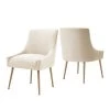 Beige Velvet Upholstered Dining Chair with Electroplated Legs (Set of 2) by Boyel Living -MODWAY store beige boyel living dining chairs wf hfsn 128bg 64 1000