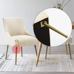 Beige Velvet Upholstered Dining Chair with Electroplated Legs (Set of 2) by Boyel Living 13 Beige Velvet Upholstered Dining Chair with Electroplated Legs (Set of 2) by Boyel Living -MODWAY store beige boyel living dining chairs wf hfsn 128bg c3 1000