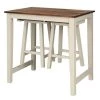 3-Piece Beige Bar Table Set Counter Pub Table with 2-Stool Chairs by Boyel Living -MODWAY store beige boyel living dining room sets wf hw65218 64 1000