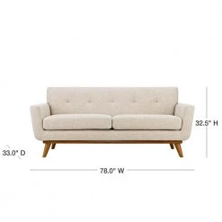 Engage 78 in. Beige Polyester 2-Seater Loveseat with Wood Legs by MODWAY -MODWAY store beige modway loveseats eei 1179 bei 40 1000