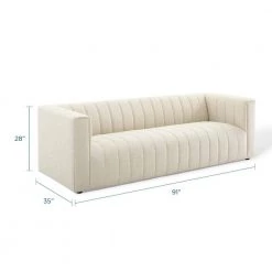 Reflection 91 in. Beige Channel Tufted Polyester 3-Seater Tuxedo Sofa by MODWAY 16 Reflection 91 in. Beige Channel Tufted Polyester 3-Seater Tuxedo Sofa by MODWAY -MODWAY store beige modway sofas couches eei 3881 bei 1f 1000