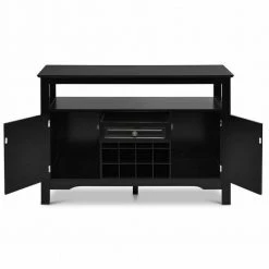 Black Elegant Classical Multifunctional Wooden Wine Storage Cabinet Table by Boyel Living -MODWAY store black boyel living accent cabinets hysn 55015bk c3 1000