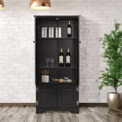 Black Accent Storage Cabinet with Adjustable Shelves by Boyel Living -MODWAY store black boyel living accent cabinets hysn 56627bk 31 1000