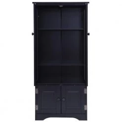 Black Accent Storage Cabinet with Adjustable Shelves by Boyel Living -MODWAY store black boyel living accent cabinets hysn 56627bk 77 1000