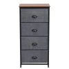 Black Nightstand Storage Cabinet with 4 Removable Storage Bins by Boyel Living -MODWAY store black boyel living accent cabinets hysn 61420bk 64 1000