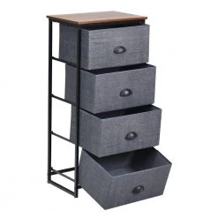 Black Nightstand Storage Cabinet with 4 Removable Storage Bins by Boyel Living -MODWAY store black boyel living accent cabinets hysn 61420bk 77 1000