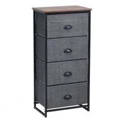 Black Nightstand Storage Cabinet with 4 Removable Storage Bins by Boyel Living -MODWAY store black boyel living accent cabinets hysn 61420bk c3 1000