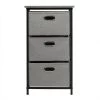 Black 3-Drawer Storage Cabinet with Foldable Fabric Storage Bins by Boyel Living -MODWAY store black boyel living accent cabinets hysn 63921bk 64 1000