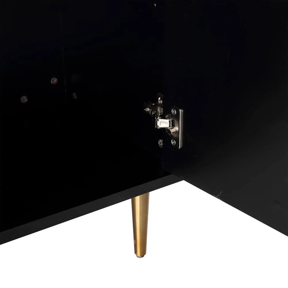 Hexagonal Black 2-Doors with Stainless Steel Brushed Golden Leg Accent Cabinet by Boyel Living 9 Hexagonal Black 2-Doors with Stainless Steel Brushed Golden Leg Accent Cabinet by Boyel Living - Image 7