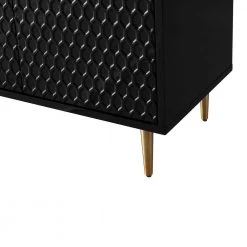 Hexagonal Black 2-Doors with Stainless Steel Brushed Golden Leg Accent Cabinet by Boyel Living 14 Hexagonal Black 2-Doors with Stainless Steel Brushed Golden Leg Accent Cabinet by Boyel Living -MODWAY store black boyel living accent cabinets w 1472b k bk 4f 1000