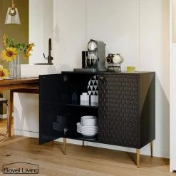 Black 16 in. D x 32 in. W x 32 in. H Morden Apothecary Accent Cabinet With 2-Shutter Door And Golden Legs by Boyel Living 17 Black 16 in. D x 32 in. W x 32 in. H Morden Apothecary Accent Cabinet With 2-Shutter Door And Golden Legs by Boyel Living -MODWAY store black boyel living accent cabinets wf jh 001 gy 31 1000