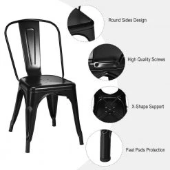 Black Steel Stackable Dinning Side Chairs (Set of 4) by Boyel Living 11 Black Steel Stackable Dinning Side Chairs (Set of 4) by Boyel Living -MODWAY store black boyel living accent chairs hysn 61701bk 4f 1000