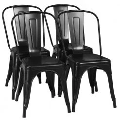 Black Steel Stackable Dinning Side Chairs (Set of 4) by Boyel Living 10 Black Steel Stackable Dinning Side Chairs (Set of 4) by Boyel Living -MODWAY store black boyel living accent chairs hysn 61701bk c3 1000