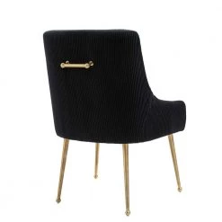 Soft Black Velvet Upholstered Side Chair with Golden Legs (Set of 2) by Boyel Living -MODWAY store black boyel living accent chairs zjxy89 2 black 1f 1000