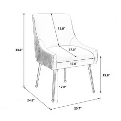 Soft Black Velvet Upholstered Side Chair with Golden Legs (Set of 2) by Boyel Living -MODWAY store black boyel living accent chairs zjxy89 2 black c3 1000