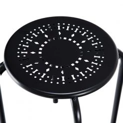 17.5 in. 6-Piece Black Backless Round Metal Stool Set by Boyel Living -MODWAY store black boyel living bar stools hysn 57883bk 44 1000