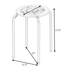 17.5 in. 6-Piece Black Backless Round Metal Stool Set by Boyel Living -MODWAY store black boyel living bar stools hysn 57883bk 76 1000