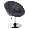36 in. Black Adjustable Modern Swivel Upholstered Button Tufted Bar Stool by Boyel Living