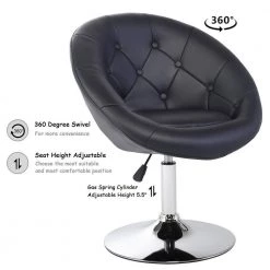 36 in. Black Adjustable Modern Swivel Upholstered Button Tufted Bar Stool by Boyel Living -MODWAY store black boyel living bar stools hysn 66471bk c3 1000