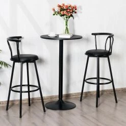 Black 24 in. Round Bistro Bar Table with Wood Top by Boyel Living 11 Black 24 in. Round Bistro Bar Table with Wood Top by Boyel Living -MODWAY store black boyel living bar tables hysn 66291 31 1000
