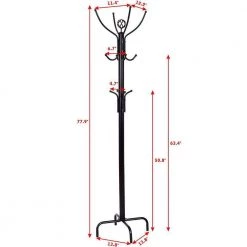 Black Metal Coat Rack with 12-Hooks by Boyel Living -MODWAY store black boyel living coat racks hysn 54173 1f 1000