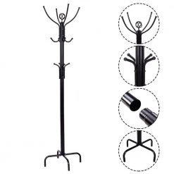 Black Metal Coat Rack with 12-Hooks by Boyel Living -MODWAY store black boyel living coat racks hysn 54173 c3 1000
