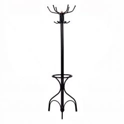 Vintage Black Metal Coat Hat Tree Stand Clothes Hanger by Boyel Living