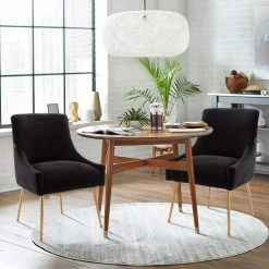 Black Electroplated Velvet Dining Arm Chair (Set of 2) by Boyel Living 16 Black Electroplated Velvet Dining Arm Chair (Set of 2) by Boyel Living -MODWAY store black boyel living dining chairs hfsn 700black 31 1000