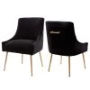 Black Electroplated Velvet Dining Arm Chair (Set of 2) by Boyel Living 2 Black Electroplated Velvet Dining Arm Chair (Set of 2) by Boyel Living -MODWAY store black boyel living dining chairs hfsn 700black 64 1000
