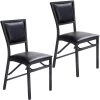 Black Metal Folding Chair Slipcovered Dining Chairs (Set of 2) by Boyel Living -MODWAY store black boyel living dining chairs hysn 52161 64 1000