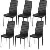 Black Leather T-Stitch Upholstered Dining Chairs (Set of 6) by Boyel Living -MODWAY store black boyel living dining chairs hysn 61060 64 1000
