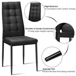 Black Kitchen Dining Side Chairs with Thick Fabric Cushion (Set of 4) by Boyel Living 17 Black Kitchen Dining Side Chairs with Thick Fabric Cushion (Set of 4) by Boyel Living -MODWAY store black boyel living dining chairs hysn 66329bk 1f 1000