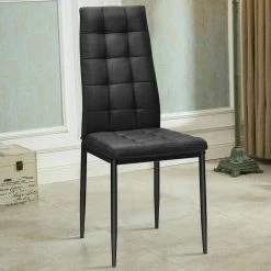 Black Kitchen Dining Side Chairs with Thick Fabric Cushion (Set of 4) by Boyel Living 15 Black Kitchen Dining Side Chairs with Thick Fabric Cushion (Set of 4) by Boyel Living -MODWAY store black boyel living dining chairs hysn 66329bk c3 1000