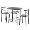 3-Piece Black Dining Set Bistro Table Set with Chairs by Boyel Living 1 3-Piece Black Dining Set Bistro Table Set with Chairs by Boyel Living -MODWAY store black boyel living dining room sets hysn 54057bk 64 1000