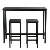 Black 3-Piece Bar Dining Table with Stools by Boyel Living -MODWAY store black boyel living dining room sets hysn 65793bk 64 1000