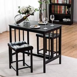 3-Piece Modern Dining Set with Upholstered Stools by Boyel Living -MODWAY store black boyel living dining room sets hysn 66216 31 1000