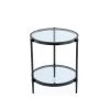 21.65 in. Black Round Glass Top End Table and Storage by Boyel Living -MODWAY store black boyel living end side tables wf et 1353d bk 64 1000