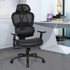 Black Ergonomic Design Mesh Office Chair Recliner Adjustable Headrest by Boyel Living -MODWAY store black boyel living ergonomic chairs hysn 63657 31 1000