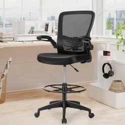 Black Ergonomic Chair Executive Office Chair with Adjustable Lumbar Support Flip Up Arms by Boyel Living -MODWAY store black boyel living ergonomic chairs hysn 65397 31 1000