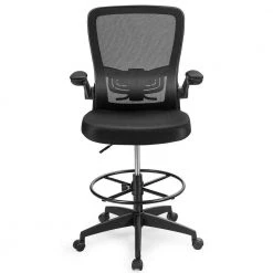 Black Ergonomic Chair Executive Office Chair with Adjustable Lumbar Support Flip Up Arms by Boyel Living